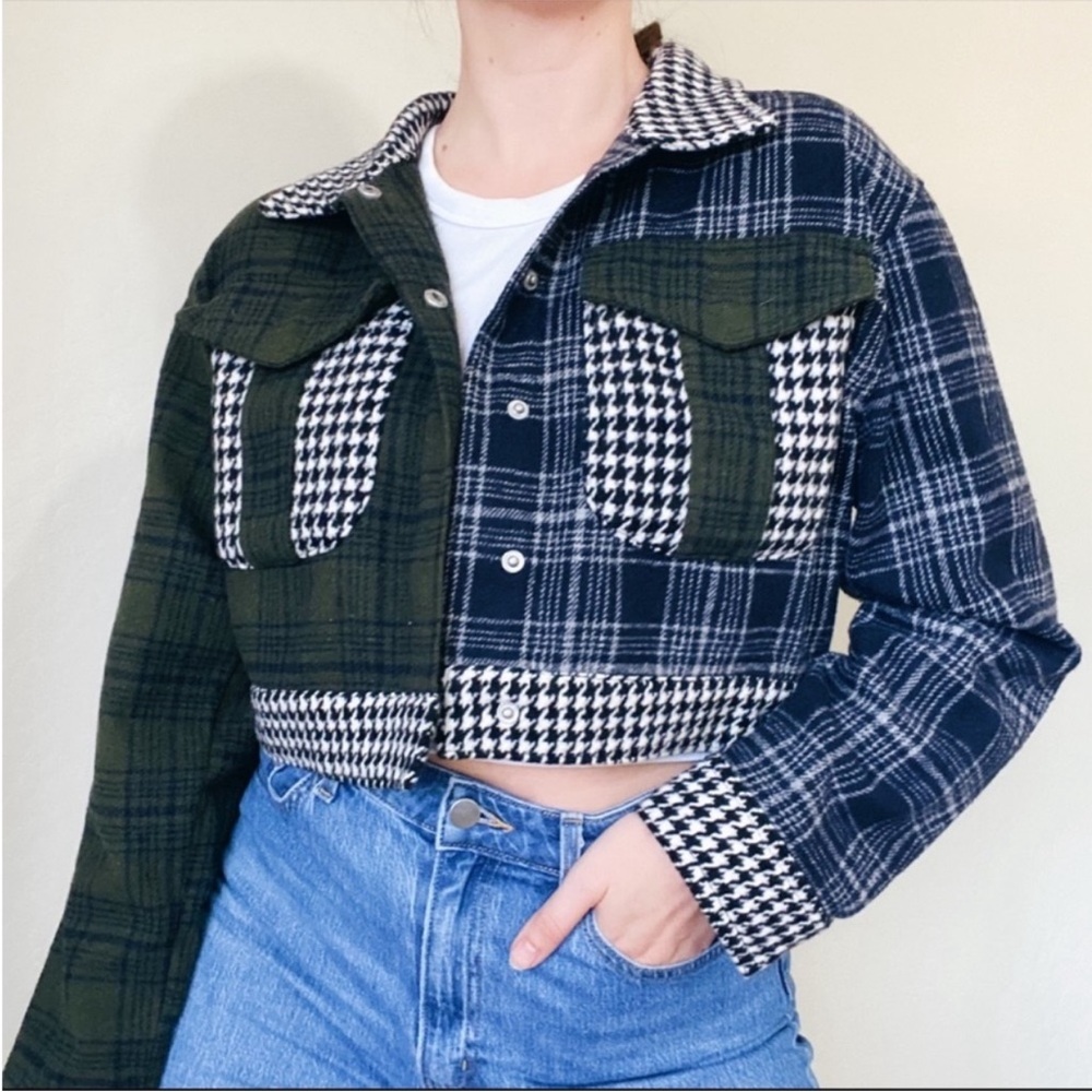 BBJ Los Angeles Plaid Houndstooth Patchwork Jacket